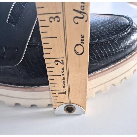 Dolce Vita Platform Penny Loafers Womens 9.5 Flat Chunky Lug Sole Black Career - Picture 8 of 10